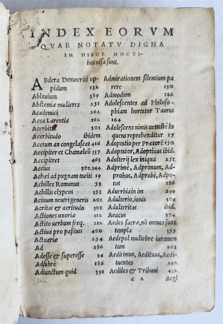 1546 ATTIC NIGHTS by Gellius Aulus Noctes Atticae antique - 7