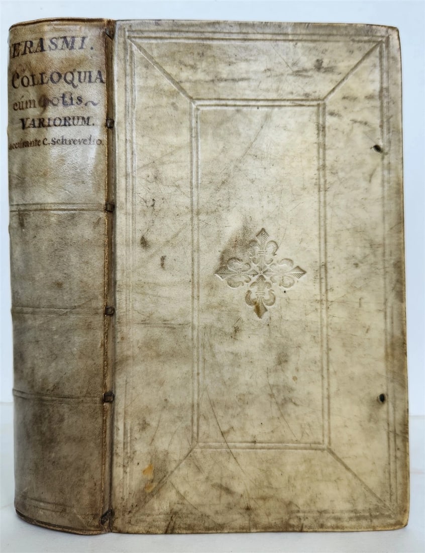 1693 COLLOQUIA by ERASMUS antique VELLUM BOUND 17th CENTURY - 2