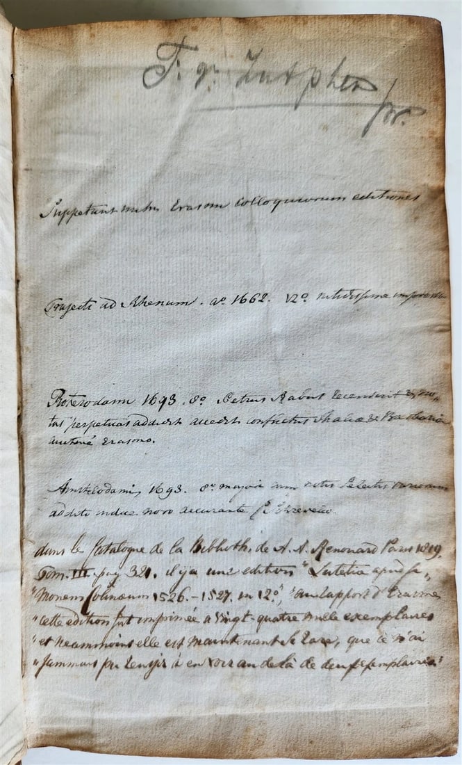 1693 COLLOQUIA by ERASMUS antique VELLUM BOUND 17th CENTURY - 6