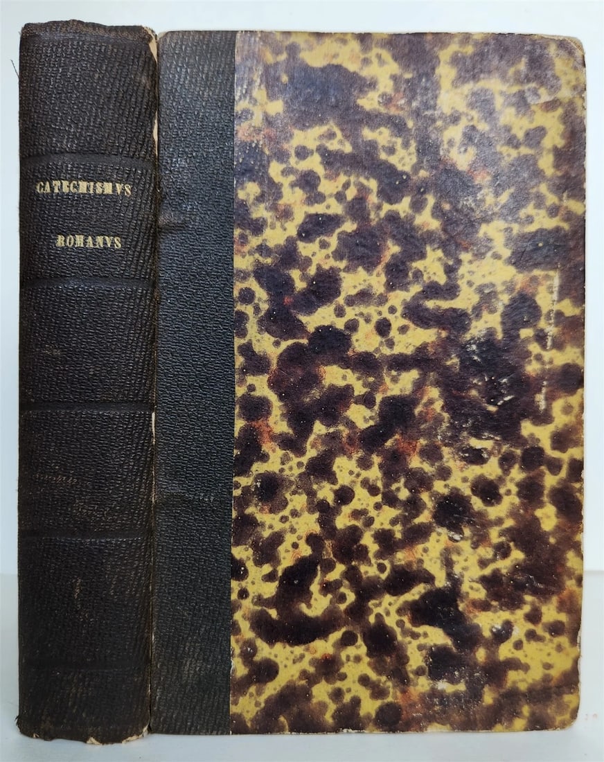 1596 CATECHISMUS ROMANUS by PLANTIN PRESS antique 16th CENTURY - 3