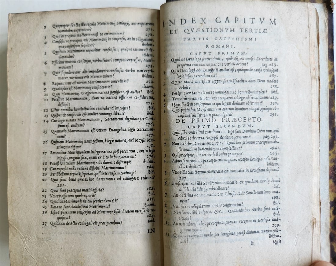 1596 CATECHISMUS ROMANUS by PLANTIN PRESS antique 16th CENTURY - 7