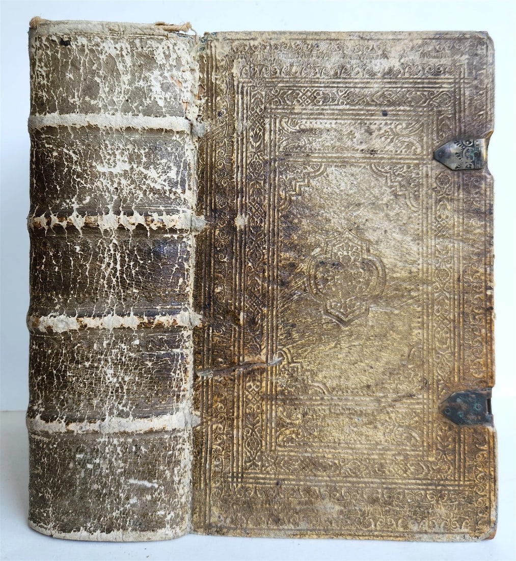 1741 LATIN GERMAN DICTIONARY incl. ANCIENT & MEDIEVAL antique PIGSKIN BINDING - 2