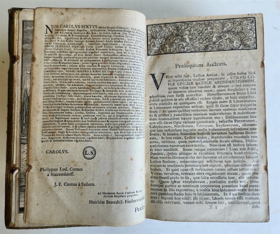 1741 LATIN GERMAN DICTIONARY incl. ANCIENT & MEDIEVAL antique PIGSKIN BINDING - 7