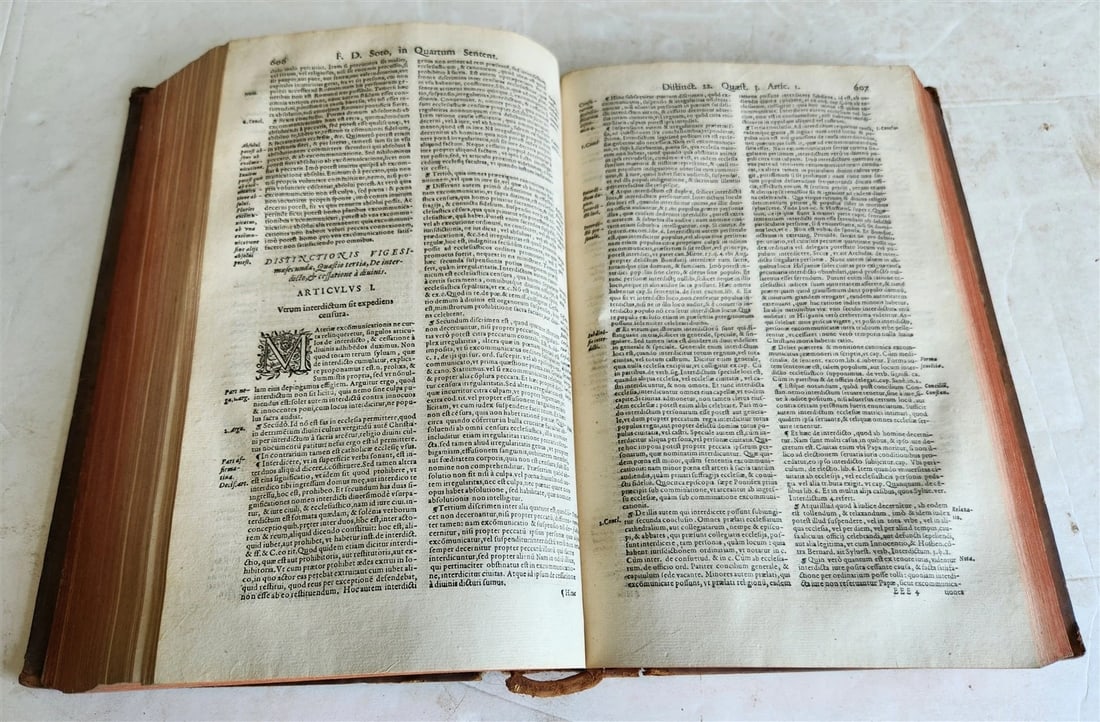 1573 School of Salamanca PHILOSOPHY Domingo de Soto antique FOLIO 16th CENT rare - 6