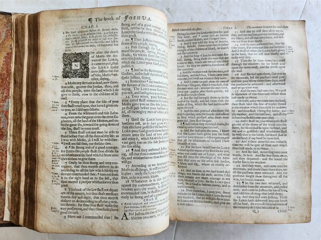 1678 BIBLE in ENGLISH w/ ORIGINAL BINDING antique OLD & NEW TESTAMENT 17th CENT. - 7