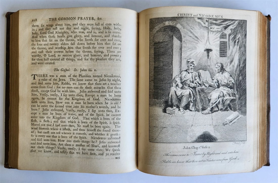 1761 BOOK of COMMON PRAYER w/ PSALMS of DAVID ILLUSTRATED antique in ENGLISH - 14
