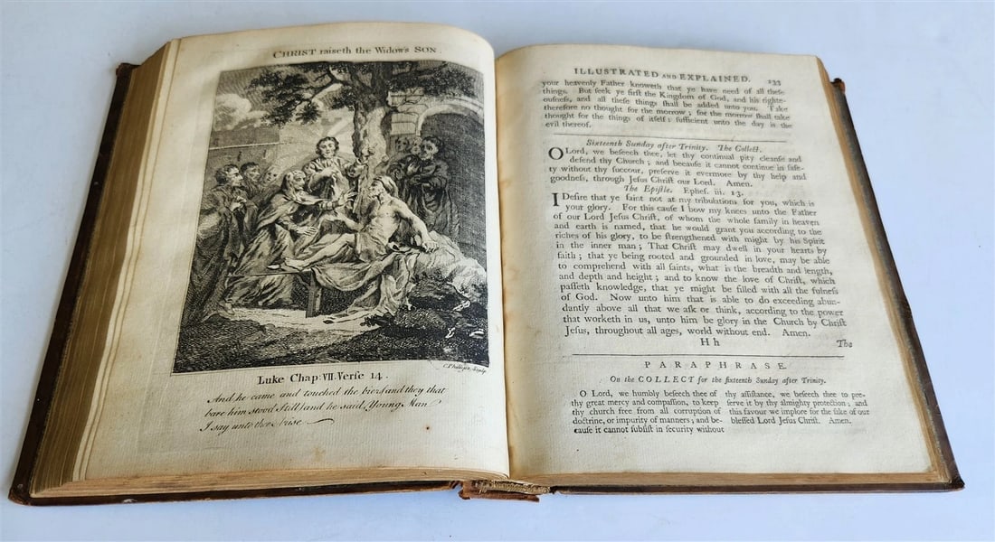 1761 BOOK of COMMON PRAYER w/ PSALMS of DAVID ILLUSTRATED antique in ENGLISH - 3