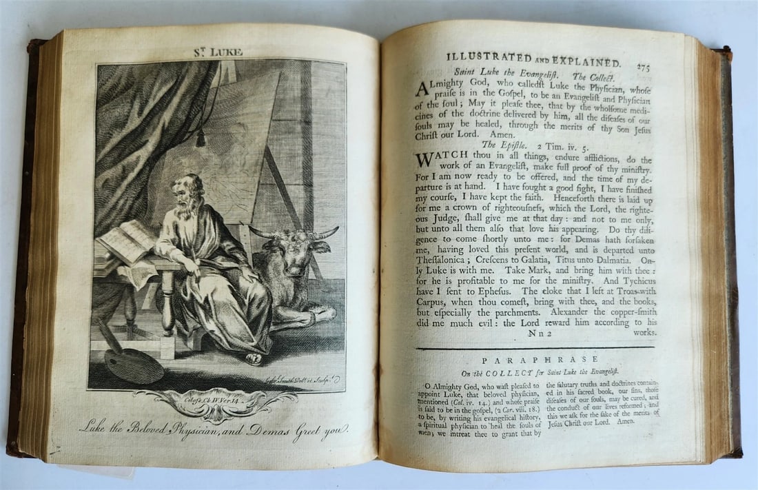 1761 BOOK of COMMON PRAYER w/ PSALMS of DAVID ILLUSTRATED antique in ENGLISH - 6