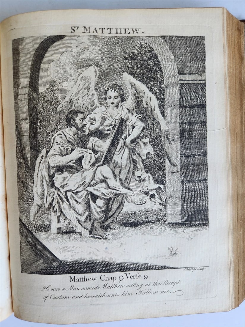 1761 BOOK of COMMON PRAYER w/ PSALMS of DAVID ILLUSTRATED antique in ENGLISH - 7