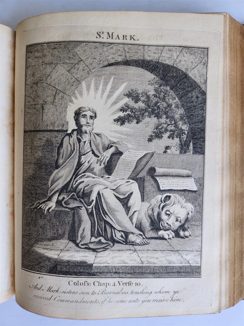 1761 BOOK of COMMON PRAYER w/ PSALMS of DAVID ILLUSTRATED antique in ENGLISH - 8