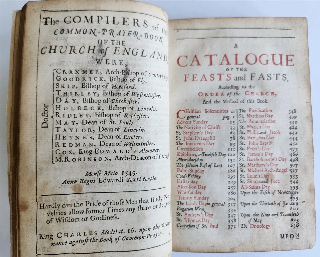 1678 ILLUSTRATED PRIMITIVE DEVOTION in FEASTS & FASTS antique in ENGLISH - 8