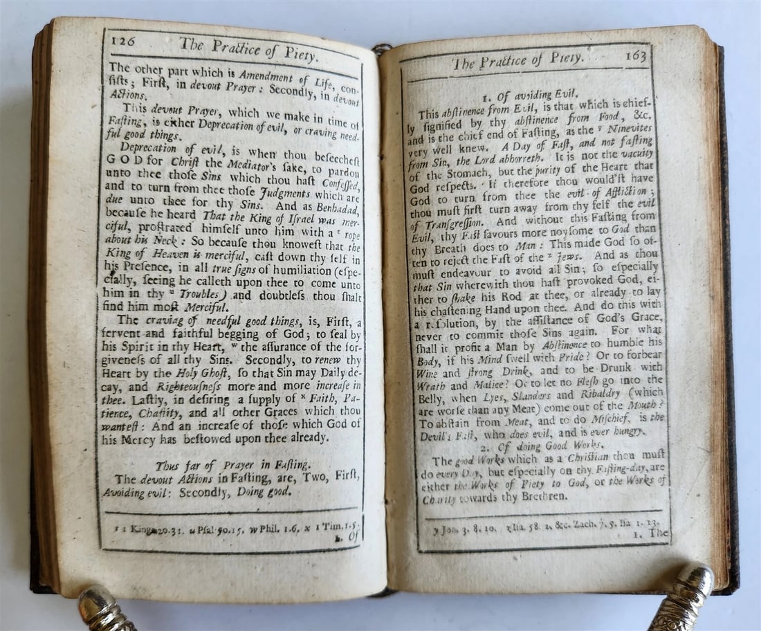 1705 PRACTICE of PIETY by Bayly Lewis antique in ENGLISH original binding - 12