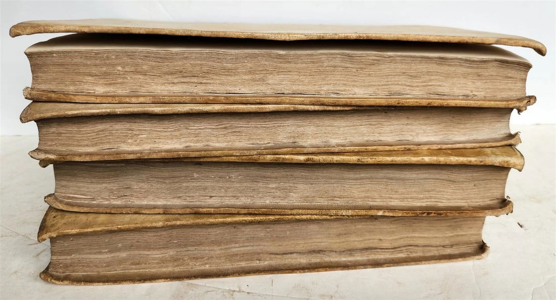 1742 CANON LAW by Anacleto Reiffenstuel 4 FOLIO VELLUM BOUND VOLUMES antique - 3