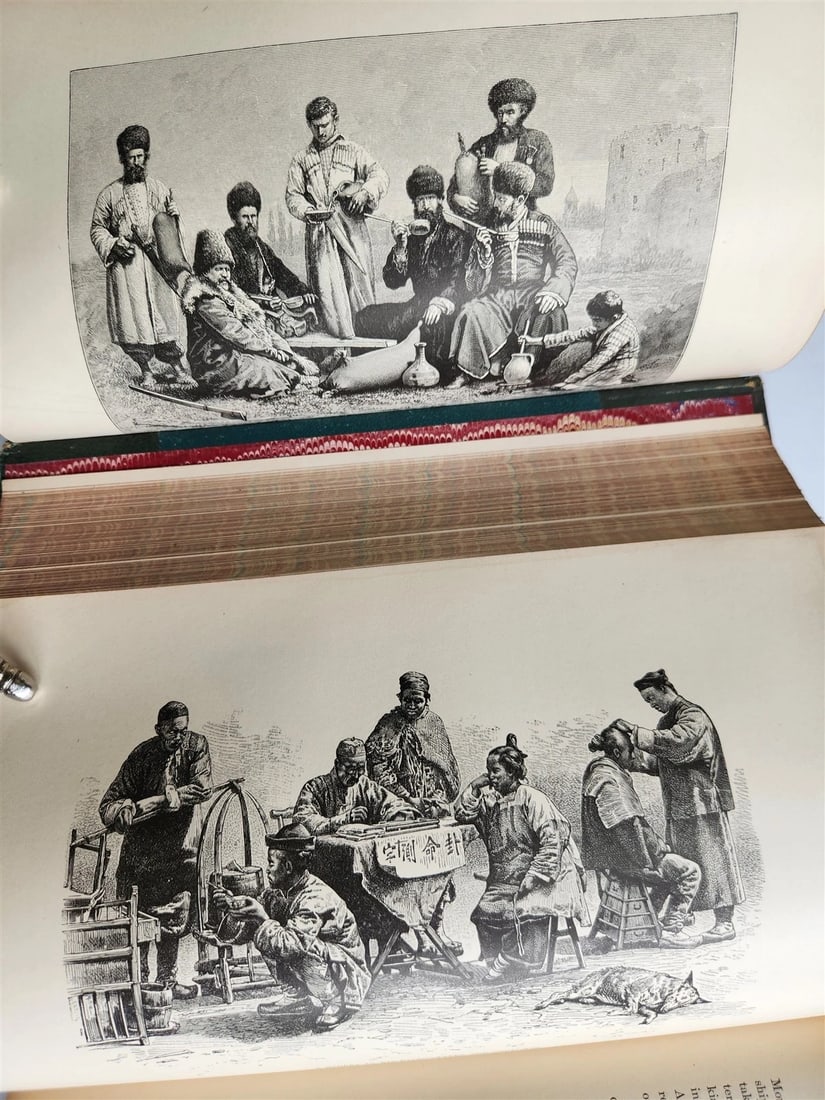 1884-85 EARTH & ITS INHABITANTS ASIA 4 ILLUSTRATED VOLUMES antique - 6