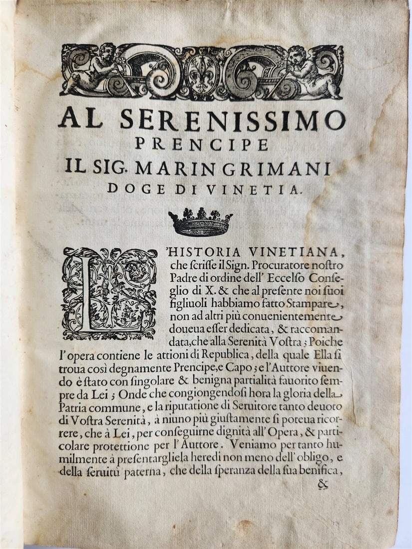 1645 HISTORY of VENICE by PAOLO PARUTA antique VELLUM BOUND 17th CENTURY - 3