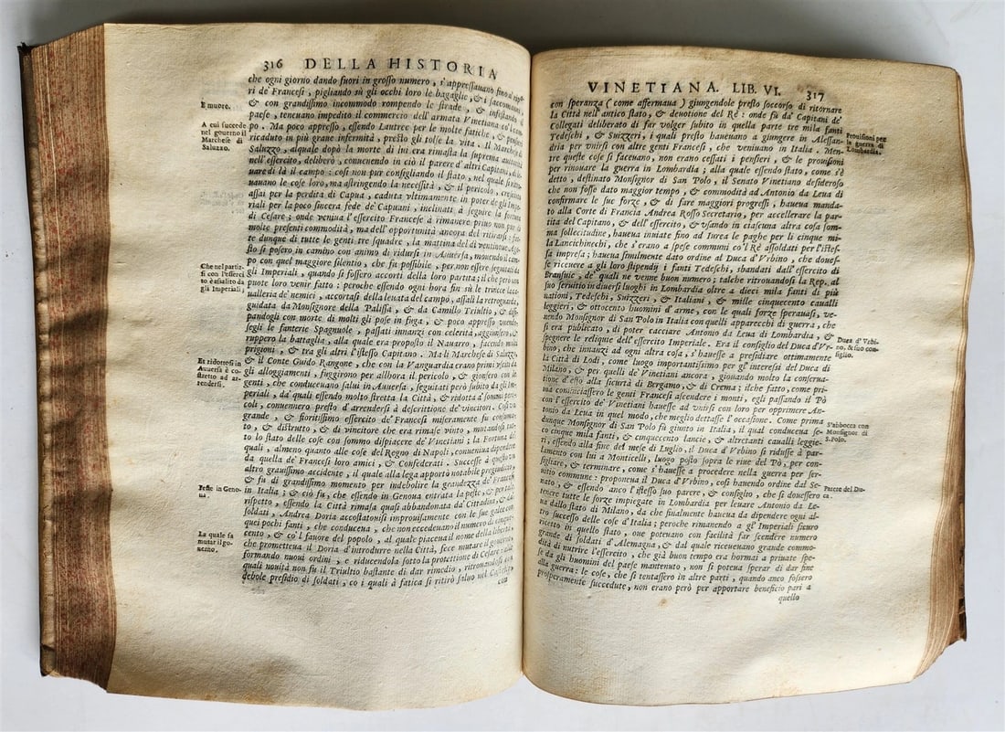 1645 HISTORY of VENICE by PAOLO PARUTA antique VELLUM BOUND 17th CENTURY - 8