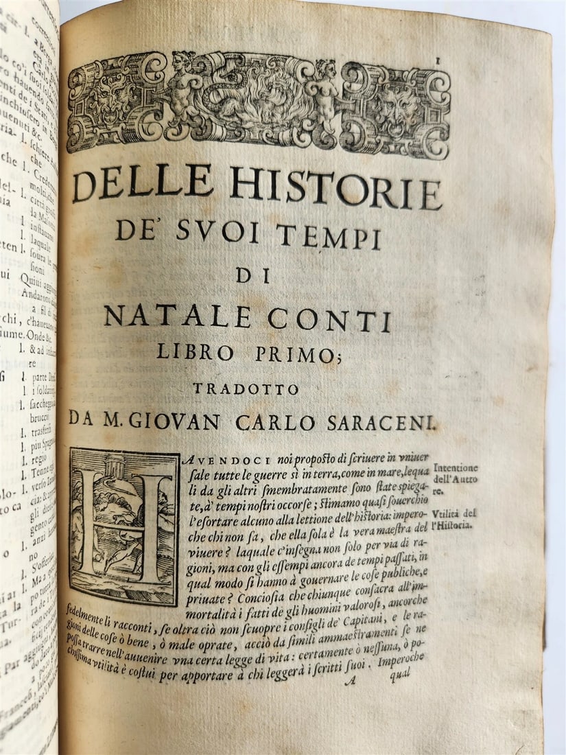 1589 HISTORY of ITALY by NATALE CONTI 2 VOLS antique VELLUM BOUND 16th CENTURY - 12