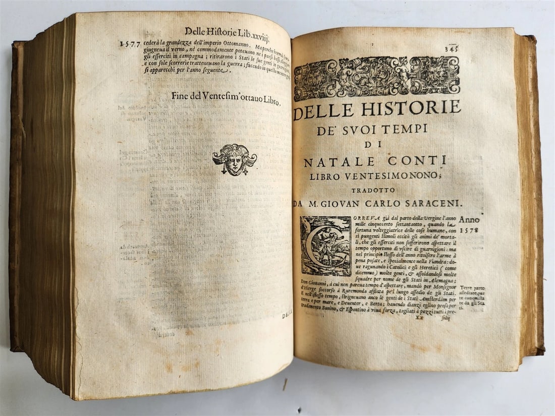1589 HISTORY of ITALY by NATALE CONTI 2 VOLS antique VELLUM BOUND 16th CENTURY - 6