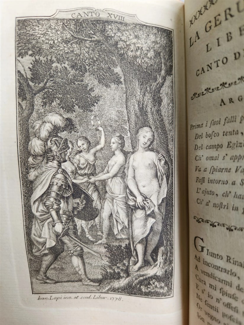 1778 Gerusalemme liberata by TORQUATO TASSO antique ILLUSTRATED 2 volumes - 10