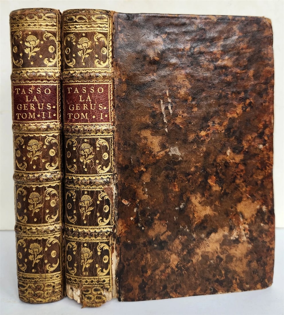 1778 Gerusalemme liberata by TORQUATO TASSO antique ILLUSTRATED 2 volumes - 2