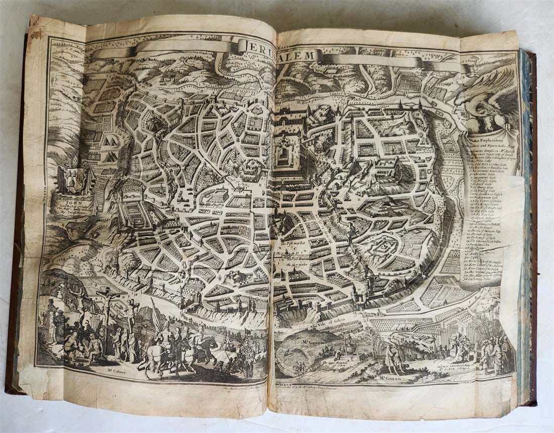 1683 BIBLE in ENGLISH ILLUSTRATED w/ MAPS KING JAMES FOLIO antique - 3