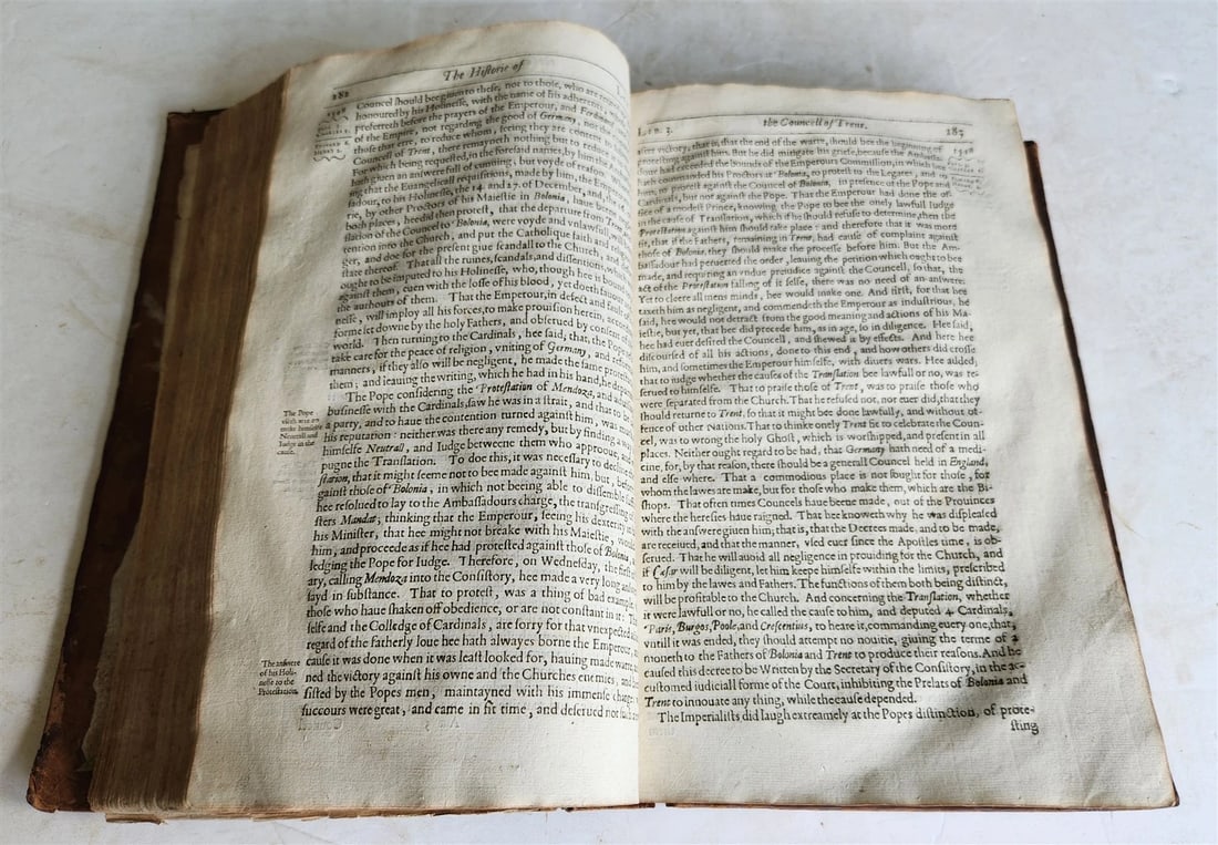 1629 HISTORIE of COUNCIL of TRENT in ENGLISH by N. BRENT FOLIO antique - 9