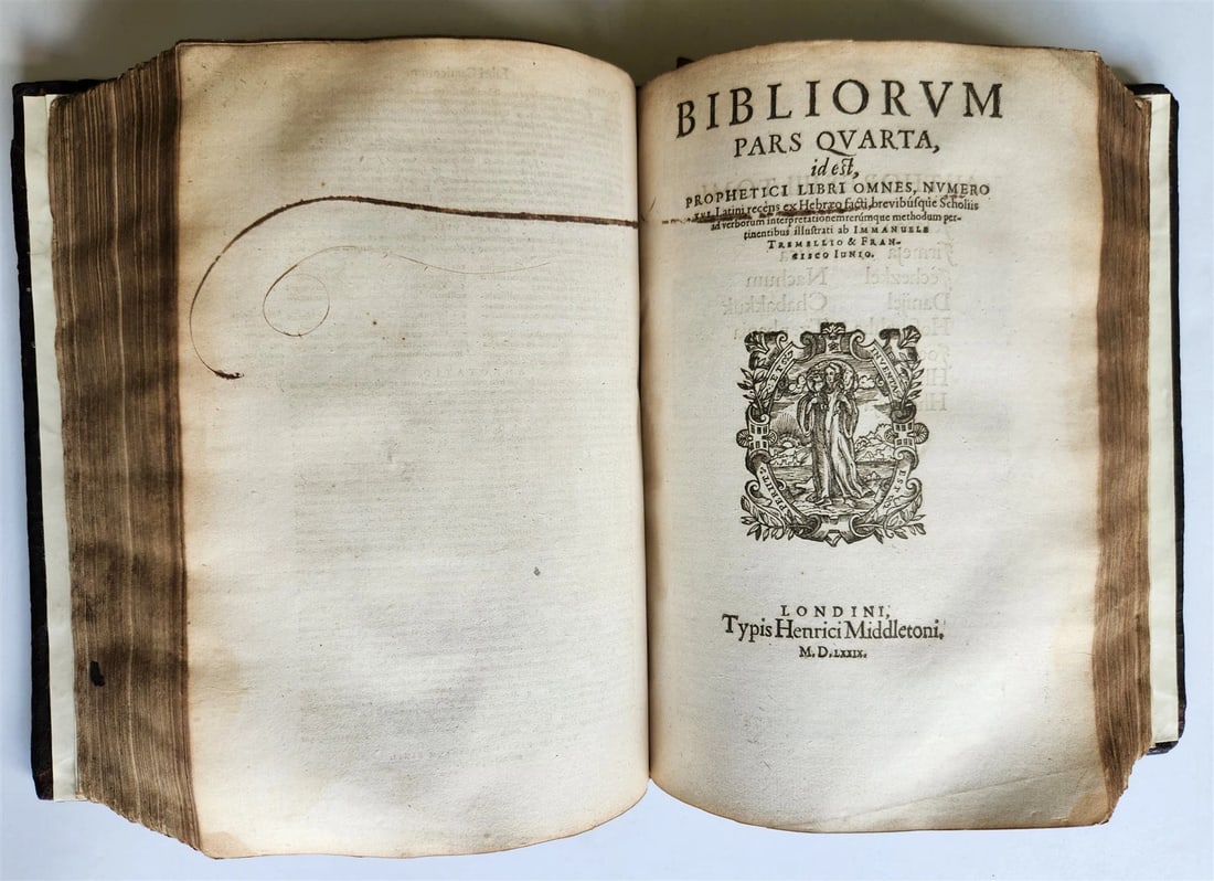 1580 BIBLE FIRST LATIN BIBLIA PRINTED in ENGLAND by Christopher Barker antique - 7