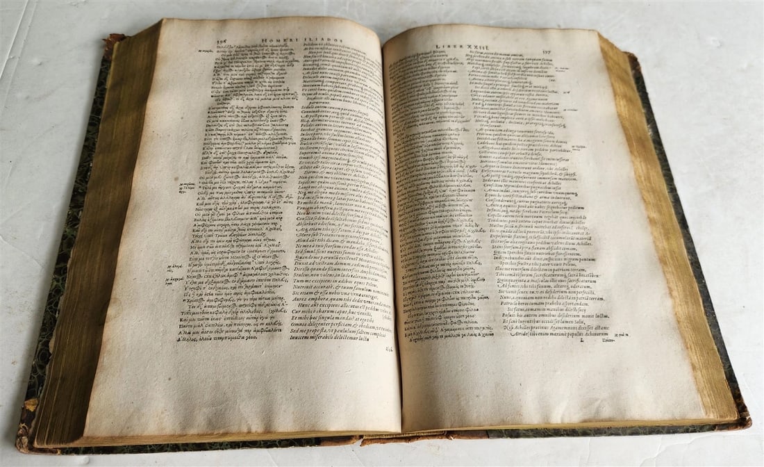 1606 HOMER ILLIAD & ODYSSEY antique in LATIN & GREEK early 17th CENTURY FOLIO - 8
