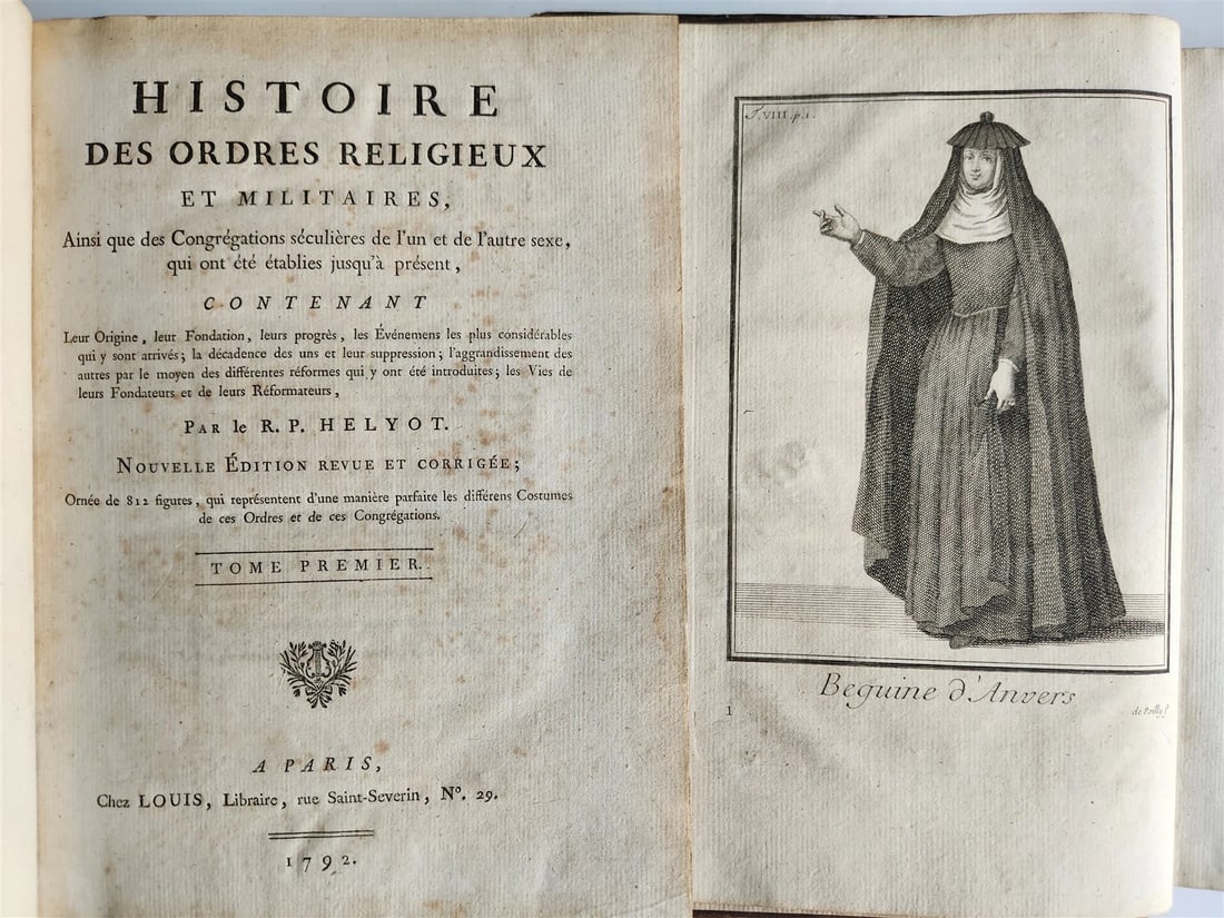 1792 RELIGIOUS & MILITARY ORDERS HISTORY 8 VOLS antique ILLUSTRATED 810 PLATES - 2