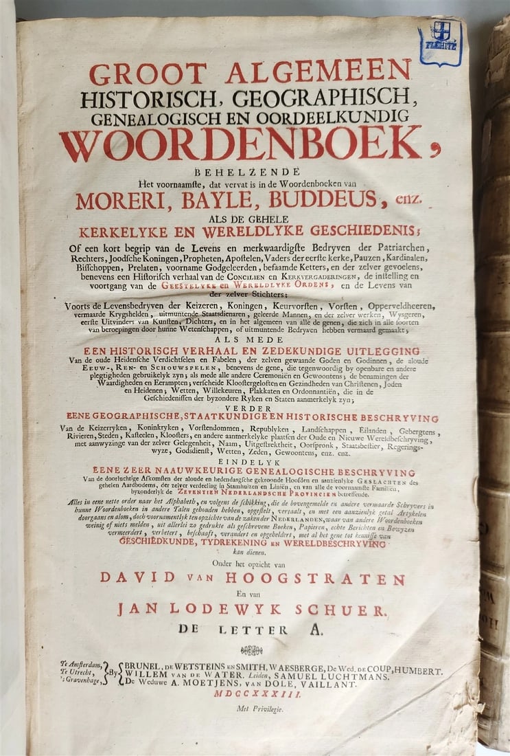 1733 HISTORICAL GEOGRAPHICAL GENEALOGICAL DICTIONARY 7 VOLS antique VELLUM FOLIO - 9