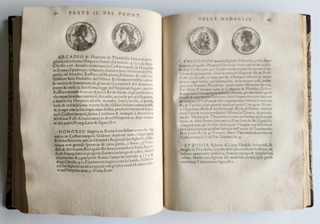 1553 NUMISMATIC ILLUSTRATED w/800 ENGRAVINGS of MEDALS antique Guillaume Rouille - 12