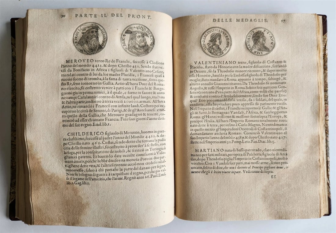 1553 NUMISMATIC ILLUSTRATED w/800 ENGRAVINGS of MEDALS antique Guillaume Rouille - 13