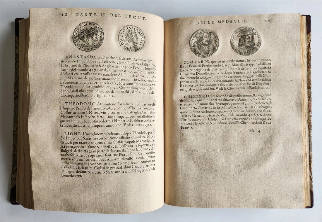 1553 NUMISMATIC ILLUSTRATED w/800 ENGRAVINGS of MEDALS antique Guillaume Rouille - 14