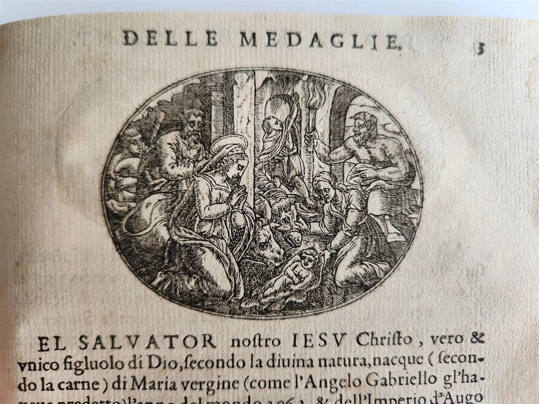 1553 NUMISMATIC ILLUSTRATED w/800 ENGRAVINGS of MEDALS antique Guillaume Rouille - 5