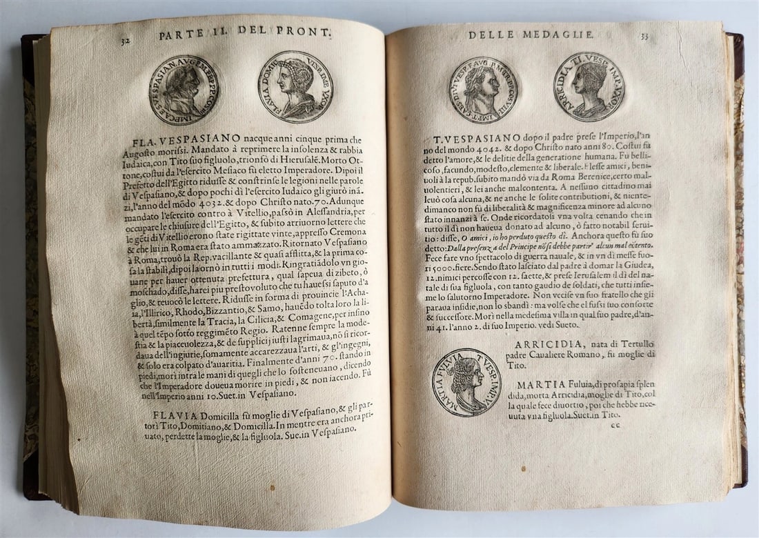 1553 NUMISMATIC ILLUSTRATED w/800 ENGRAVINGS of MEDALS antique Guillaume Rouille - 7