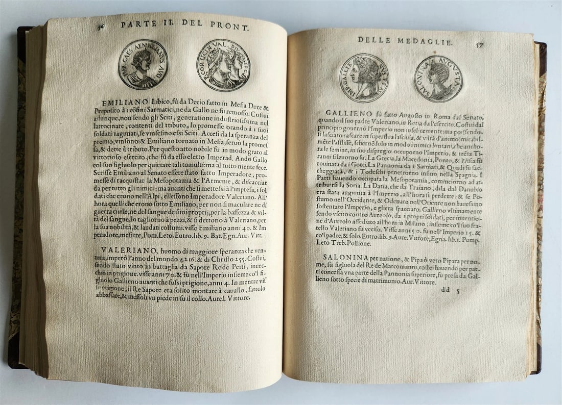1553 NUMISMATIC ILLUSTRATED w/800 ENGRAVINGS of MEDALS antique Guillaume Rouille - 8