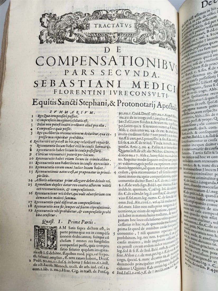 1586 CIVIL & CANON LAW BOOK antique S. MEDICI Tractatus 16th CENTURY FOLIO - 11