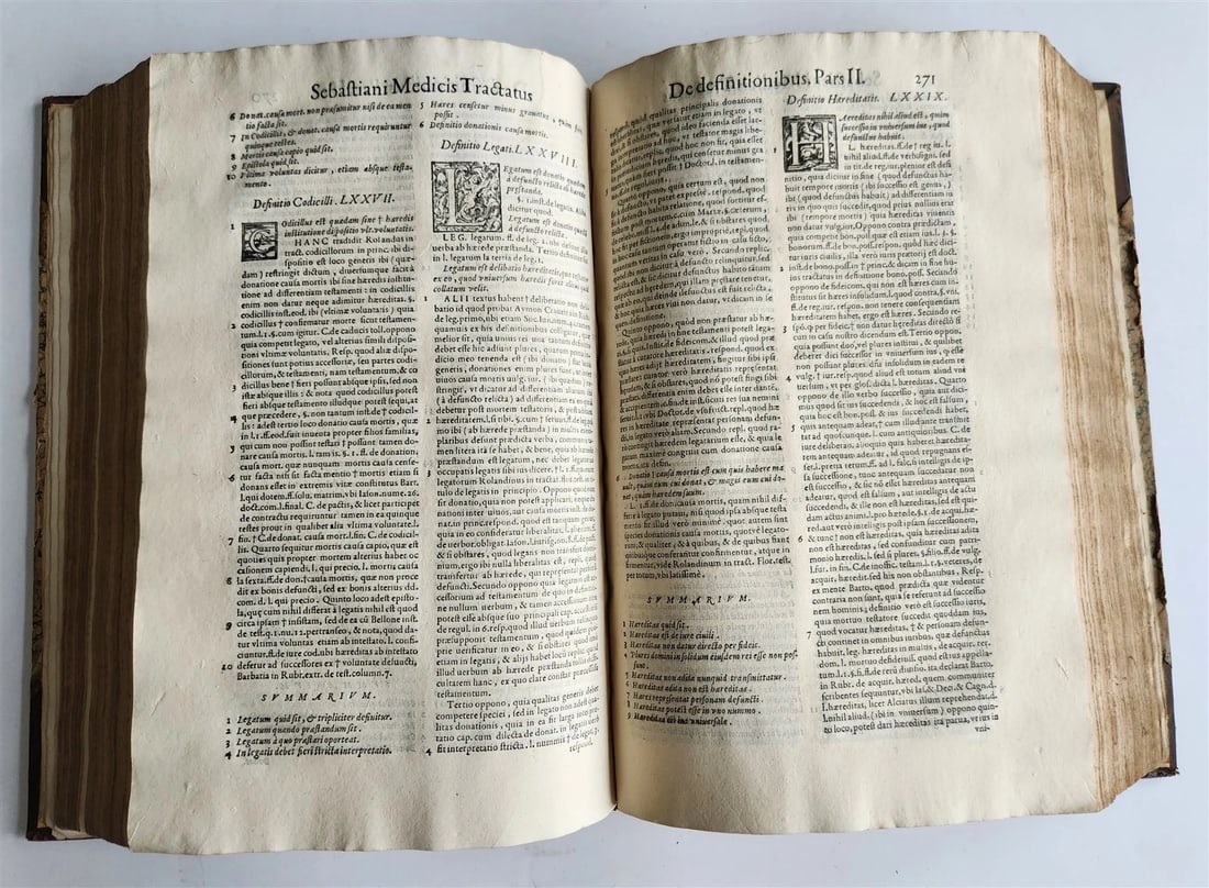 1586 CIVIL & CANON LAW BOOK antique S. MEDICI Tractatus 16th CENTURY FOLIO - 12