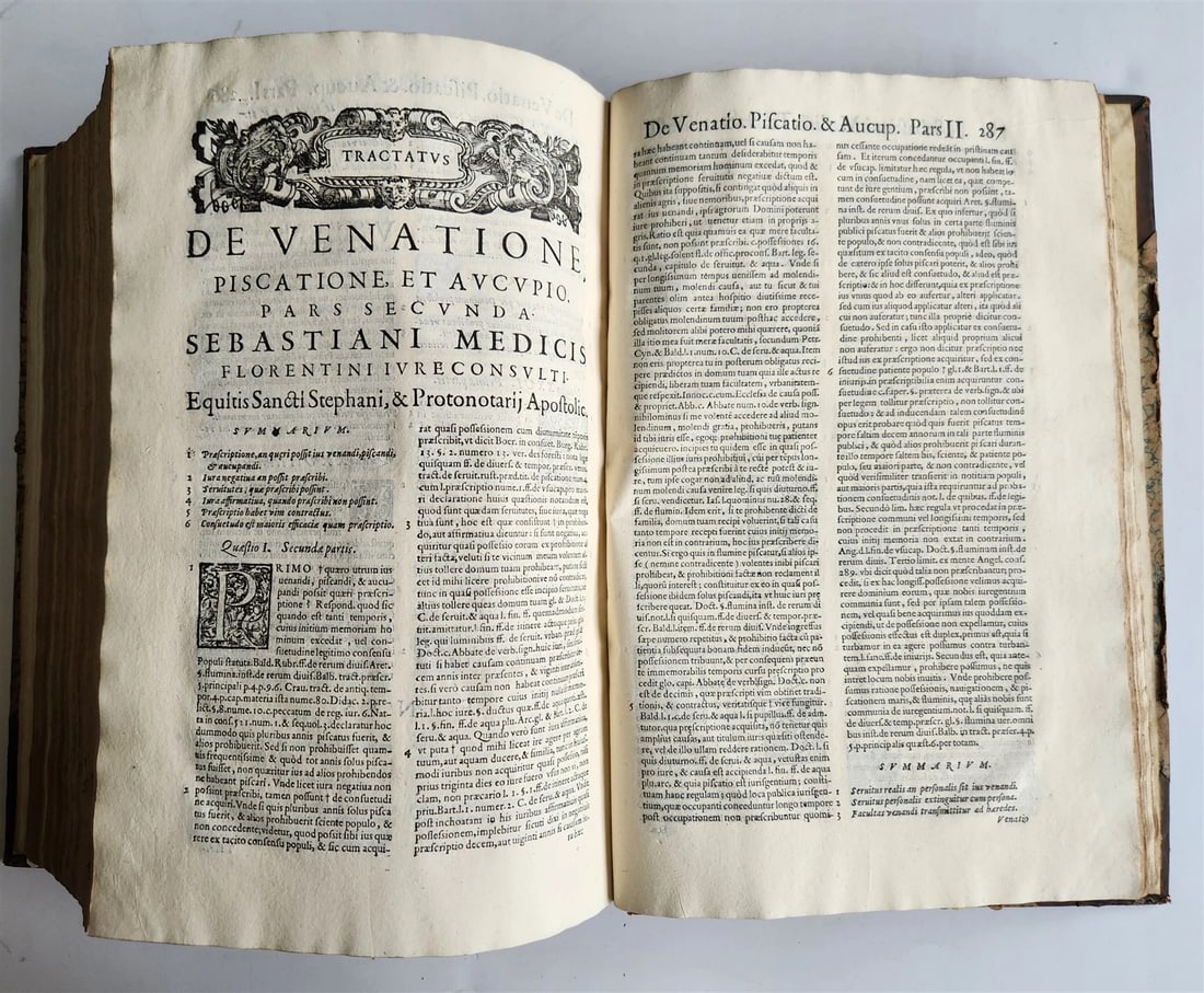 1586 CIVIL & CANON LAW BOOK antique S. MEDICI Tractatus 16th CENTURY FOLIO - 7