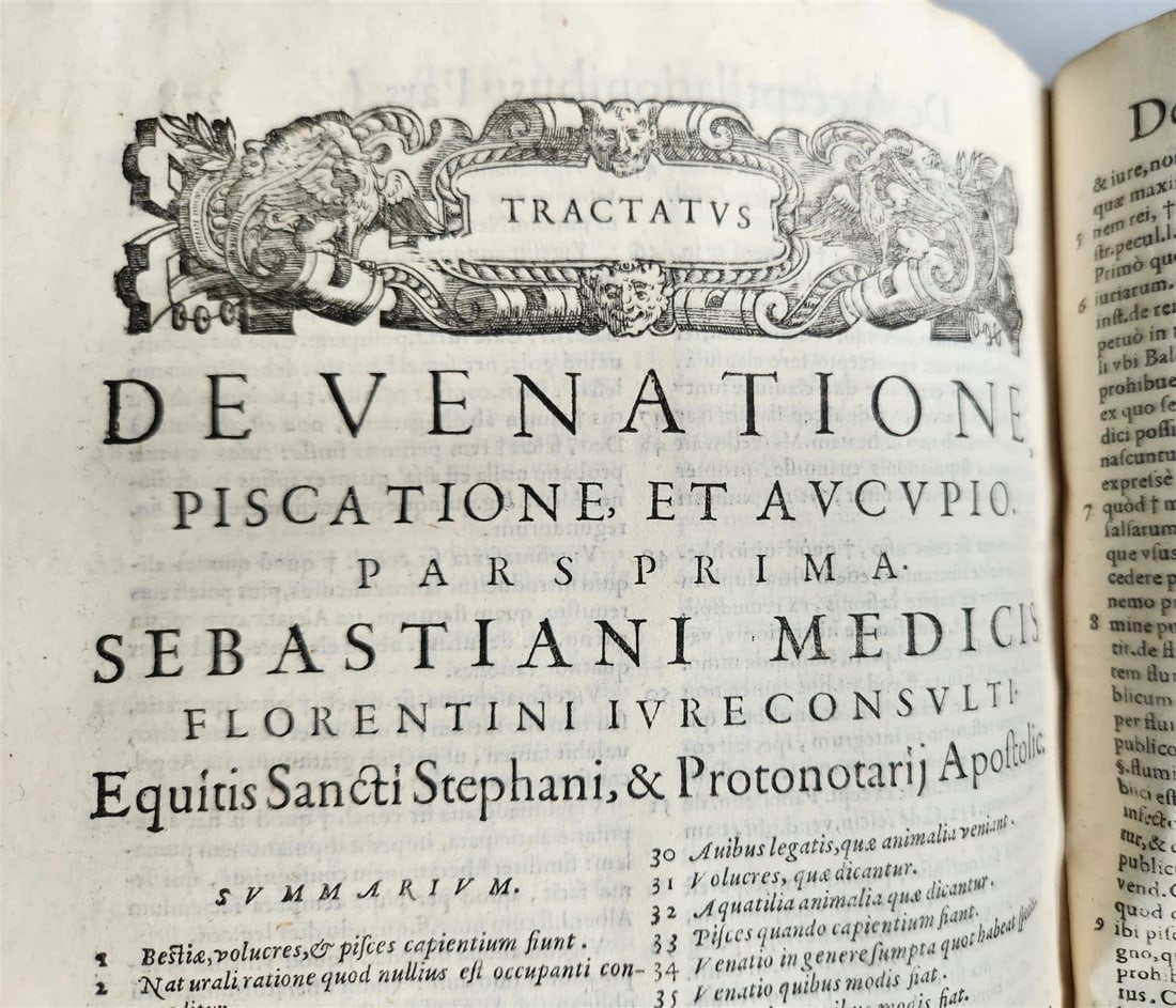 1586 CIVIL & CANON LAW BOOK antique S. MEDICI Tractatus 16th CENTURY FOLIO - 8