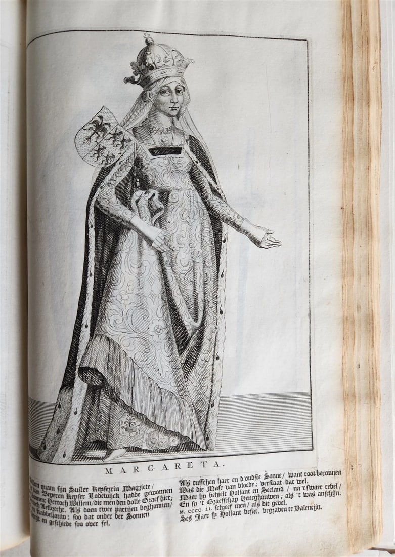 1699 CHRONICLE of COUNTS of HOLLAND antique 17 c. ILLUSTRATED FOLIO vellum bound - 5