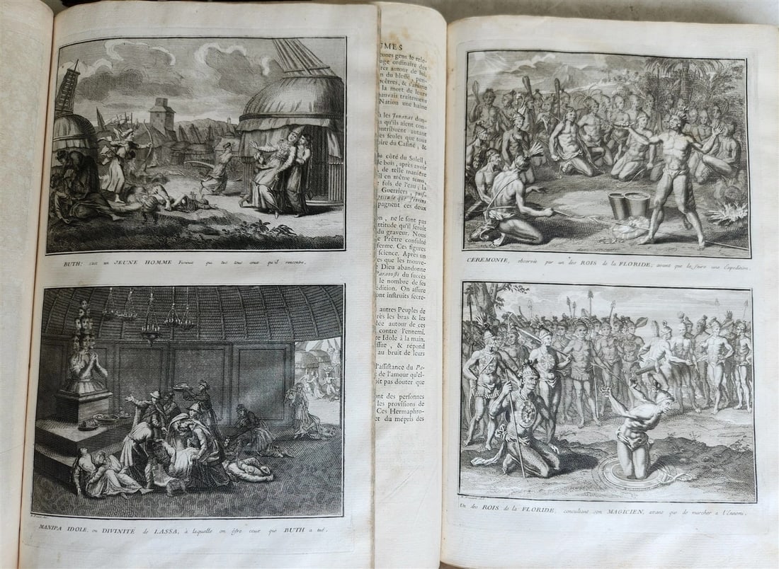 1741 HISTOIRE des CEREMONIES et COUTUMES de PEUPLES DU MONDE 7 vols antique - 12