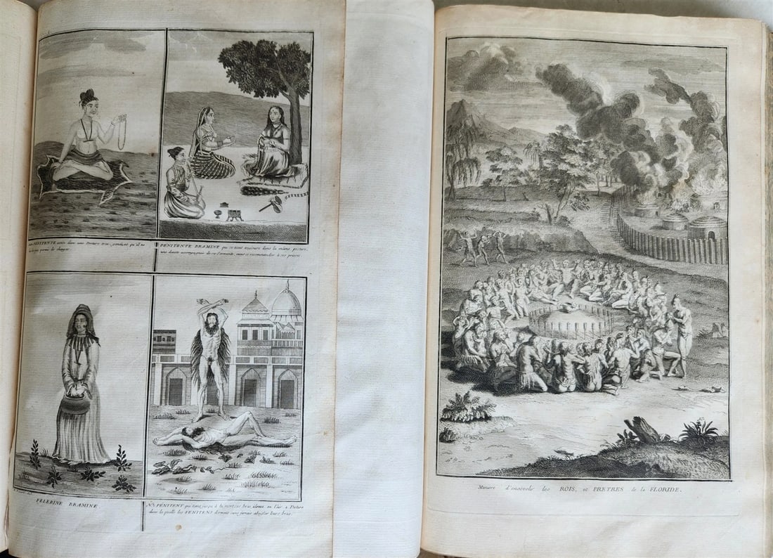1741 HISTOIRE des CEREMONIES et COUTUMES de PEUPLES DU MONDE 7 vols antique - 14