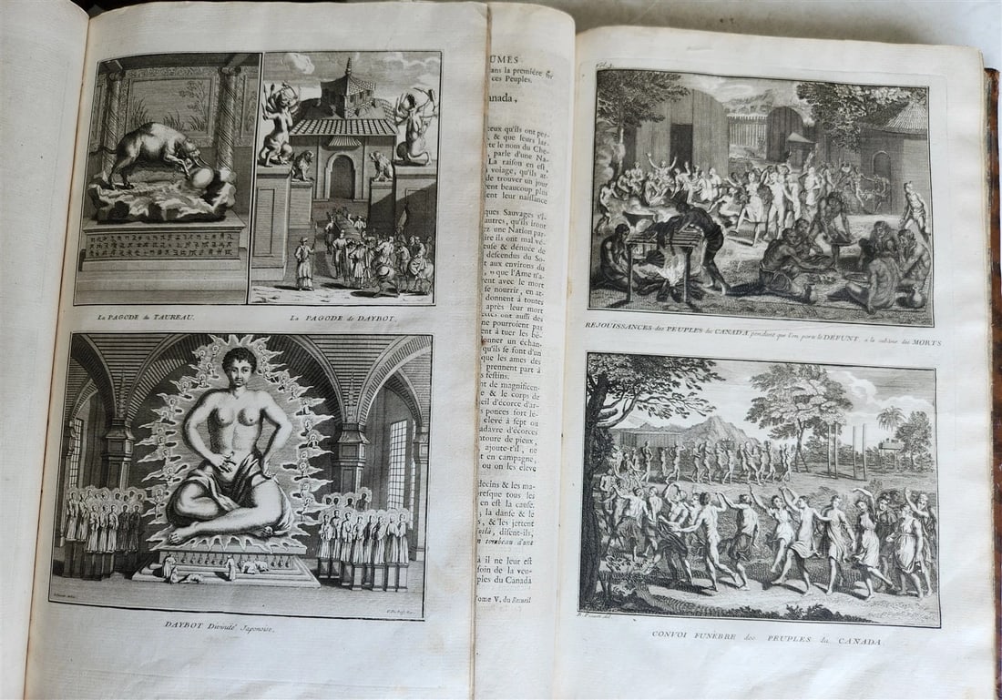 1741 HISTOIRE des CEREMONIES et COUTUMES de PEUPLES DU MONDE 7 vols antique - 8