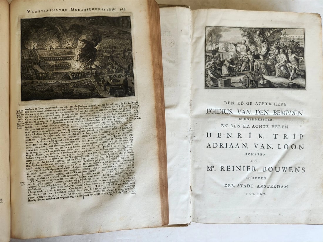 1721-1728 HISTORY OF THE WORLD ILLUSTRATED 5 FOLIO VOLUMES w/MAPS antique VELLUM - 10