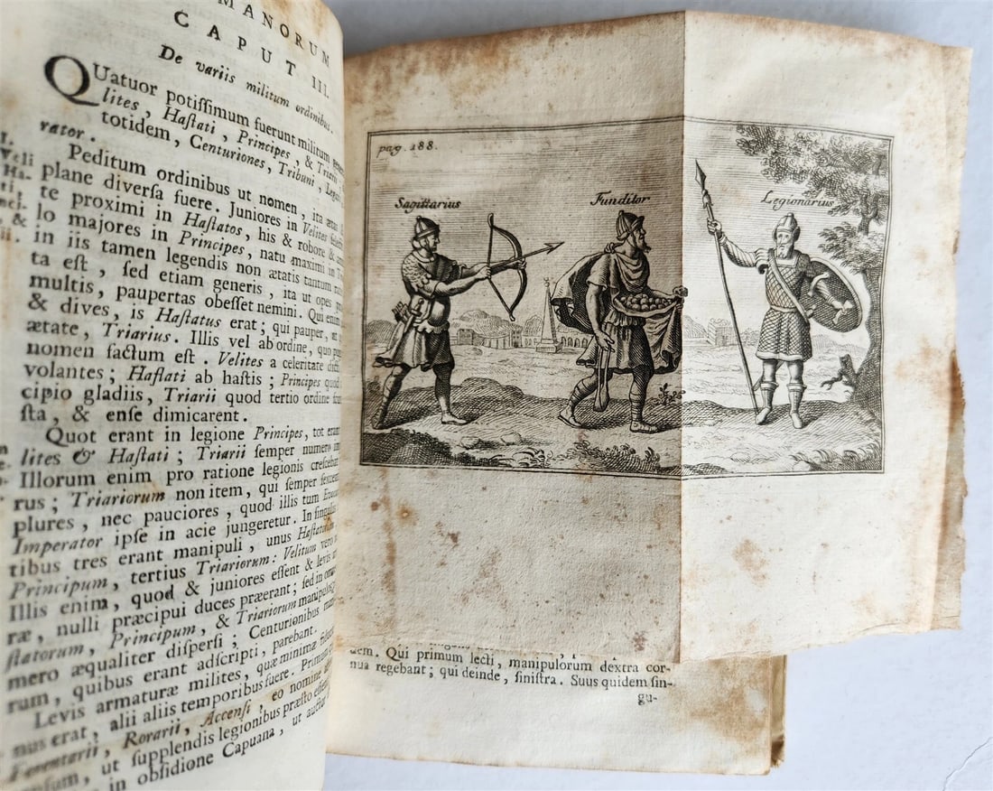 1759 ROMANA REPUBLICA Militari & Civili ROMANORUM antique VELLUM ILLUSTRATED - 4
