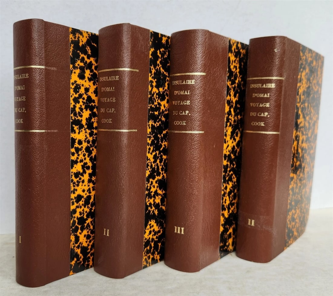 1790 TRAVELS of CAPTAIN JAMES COOK 4 VOLUMES SET antique in FRENCH - 2