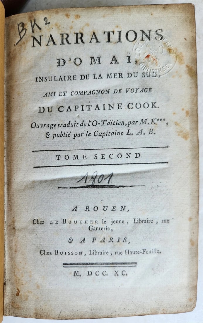 1790 TRAVELS of CAPTAIN JAMES COOK 4 VOLUMES SET antique in FRENCH - 5
