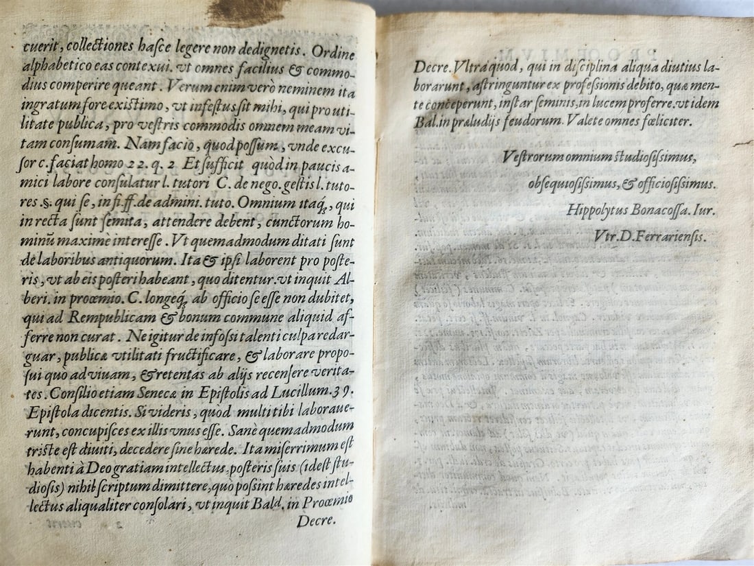 1575 LAW BOOK COMMUNES DOCTORUM IURIS UTRIUSQUE antique VELLUM BINDING - 10