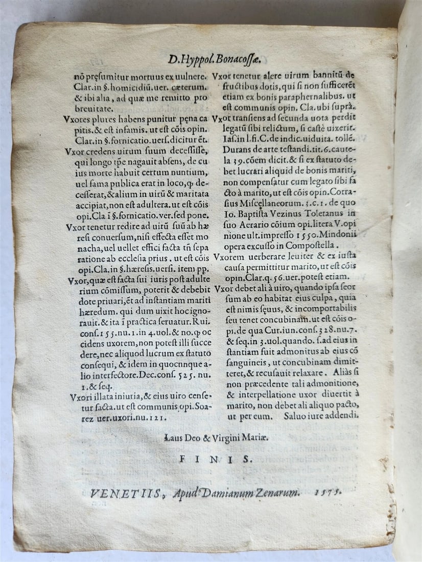 1575 LAW BOOK COMMUNES DOCTORUM IURIS UTRIUSQUE antique VELLUM BINDING - 5